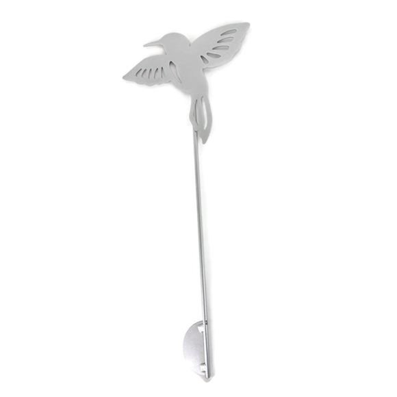 Animal Wildlife Style Steel Rustic Metal Yard Stake (Hummingbird 20", Silver) - Picture 1 of 2